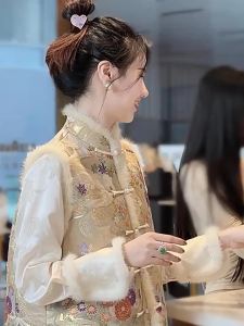 DANTING | Autumn New Chinese Style Sleeveless Vest Two-piece Set