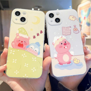Ốp Lưng iPhone Hoạt Hình Dễ Thương Chống Sốc Cho Apple 15Promax 14 13 12Mini Cặp Đôi 11 Beavers 17 Trong Suốt 16 Nhỏ 8P