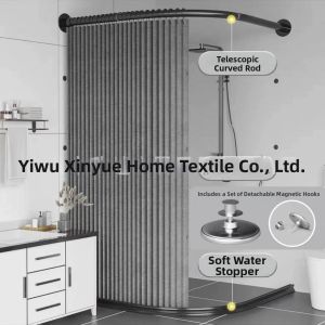 Magnetic Fixing No Drilling Shower Curtain