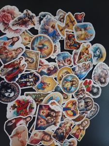 50pcs High-Quality Catholic Religious Stickers Pack - Waterproof & Scratchproof