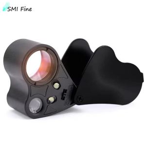 30X 60X Illuminated Jewelers Eye Loupe Magnifier Foldable Jewelry Magnifier with Bright LED Light for Gems Jewelry Coins
