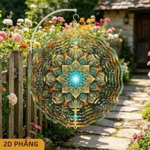 CIFbuy | CIFBUY Hiện Đại Mandala Kim Loại Chuông Gió Nhôm Nghệ Thuật Treo Tường Ngoài Trời Sân Vườn Sân Trang Trí Chống Thấm Nước Chống Rỉ Sét Bền Đẹp