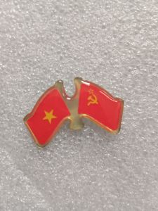 Huy hiệu cài áo lá cờ Việt Nam - Liên xô pin cài áo quà tặng Vietnam - Soviet cccp
