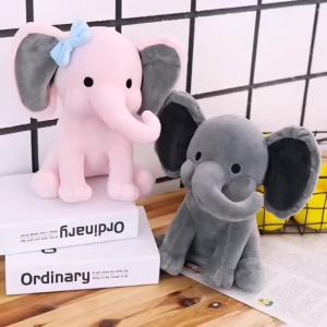 Takara Tomy | 25cm Gray Pink Elephant Plush Toys Stuffed Animals Soft Sleeping Doll Plushie for Baby Room Decorative Gifts High Quality