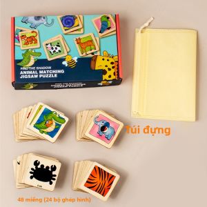 Bộ Đồ Chơi Giáo Dục Nhận Biết Động Vật Kéo Đẩy Rèn Kỹ Năng Điều phối Tay Mắt