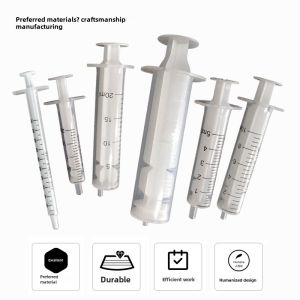 Full Plastic Syringe Industrial Ink Filling Grouting Glue Experiment Corrosion Resistance 2-Piece Manual Syringe 2/5/10/20/