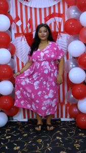 Dress Manohara Resleting Super Jumbo Wanita Daster Motif