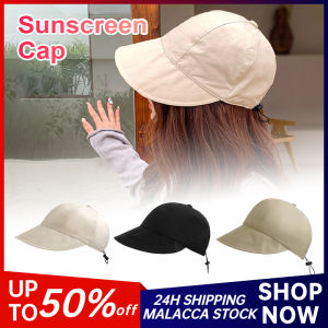 Summer Sunshade Hat Solid Color Women Bucket Hat Adjustable Outdoor Beach Travel Sun Hats Foldable Big Eaves Panama Caps