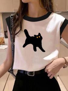 Spring Summer New Korean Style Patchwork Sleeveless Strap Vest Women Loose Versatile Design Sensation Niche Top Trendy Top