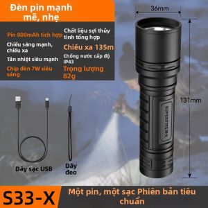 SUPERFIRE | Đèn Pin Ngoài Trời Sạc Được Chống Nước Tia Xa Công Suất Cao Nhỏ Gọn
