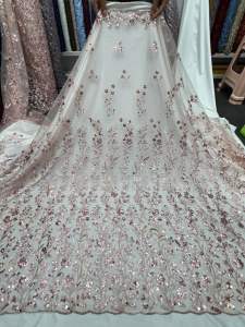 (HARGA PERSETENGAH METER) bakal kain tulle surilae full payet spaengle/bakal kebaya wanita/ tulle buat dressgaunblazergamis