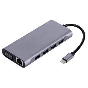Bộ chuyển đổi tương thích HDMI USB C HUB 11 trong 1 USB C sang loại C sang 4K với sạc nhanh SD/Đầu đọc thẻ TF RJ45 cho máy tính xách tay laptop máy tính