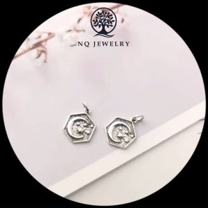 [HCM]Charm S925 lục giác hình trăng và sao treo 18.7x14.2mm - NQ Jewelry