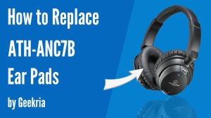 Geekria Protein Leather Replacement Ear Pads for Audio-Technica ATH-ANC7 ANC9 ANC27 ANC29 Headphones Earpads Ear Cushion Ear Muff Ear Cover