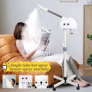 Professional Ozone Facial Steamer for Clean Skin LCD Display Facial Steamer for Esthetician Use at Home & Salon Spa with Hot Mist Timer Function Adjustable Height & Rolling Wheels