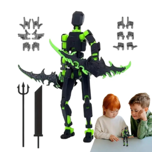 3D Printed Action Figure Multi-Jointed Movable Shapeshift Robot Lucky Action Figure Toy Kids Gift
