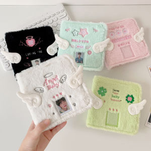 INS Fashion Korean Plush Angel Wings Loose leaf Card Album Cute Girls Idol Photo Storage Display Album Kpop Photocard Binding