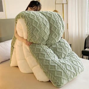 Warm and Thick Taffeta and Lamb Wool Quilt