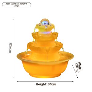 Waterfall Desktop Fountain Circular Water Living Room Wealth Attracting Decorative Ornaments Business Opening Gifts Resin Material