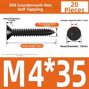 Yi Se Dian Zi | Black Countersunk Hex Head Wood Screws Self-tapping