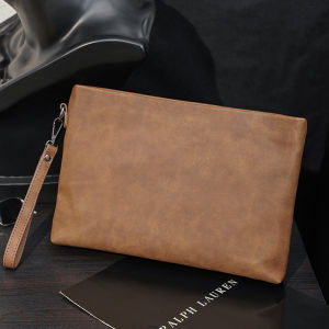 กระเป๋าหนัง PU ทรงหนังสือเดินทางสไตล์เกาหลีสำหรับผู้ชาย กระเป๋าสะพายข้างแฟชั่น กระเป๋าถือแบบย้อนยุค กระเป๋าใส่เอกสารแบบพับได้ กระเป๋าสะพายข้างสำหรับผู้ชาย