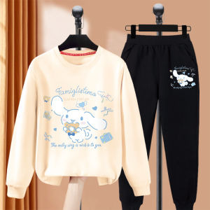 ทันสมัย เด็กผู้หญิง ฤดูใบไม้ร่วง ชุด เสื้อสเว็ตเชิ้ต ชุด Epice Dog ดีไซน์ ชุดสองชิ้น โพลีเอสเตอร์ ไฟเบอร์ สไตล์สปอร์ต เสื้อผ้าเด็กสไตล์