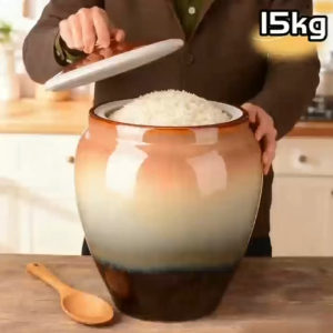 15KG Ceramic rice storage Rice Dispenser Household Large Capacity Insect-proof Food Storage Container rice urn ceramic container ceramic decoration