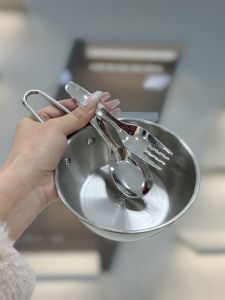 Boshang Household Food Grade Baby Bowl 304 Stainless Steel Watchband Handle Drop-Resistant Kids Dedicated Bowl Eating Oven Mitts