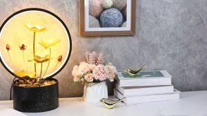 Christmas Present 15.4 Inch Desktop Fountain: Nordic Luxury Modern Simplicity Flowing Water Lucky Living Room Home Decoration