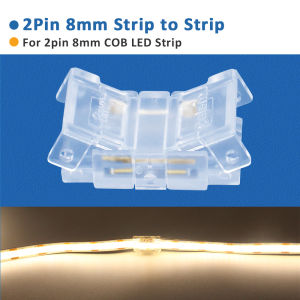Solderless LED Connector 2 Pin 5mm 8mm 10mm Strip to Strip Power Wire Jumper Connector Terminal for RGB CCT COB LED Tape Light
