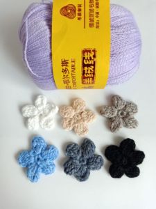 เส้นด้ายขนแกะ ดอกไม้ ถักด้วยมือ ดอกฟองสบู่ ตกแต่งเสื้อสเวตเตอร์ กระโปรง เครื่องประดับ งานฝีมือ ดอกไม้ 3 ซม.