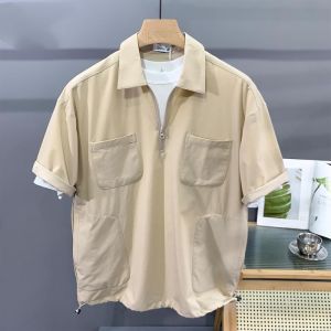 Áo Thun Polo Cổ Bẻ Tay Ngắn Cổ Điển Cỡ Lớn Mùa Hè Cho Nam Thương Hiệu Thời Trang Công Sở Có Túi