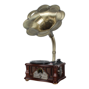 Retro Vinyl Record Player European Style Living Room Table Top Bluetooth Vintage Black Vinyl Record Old School Electric Turntable Sound System