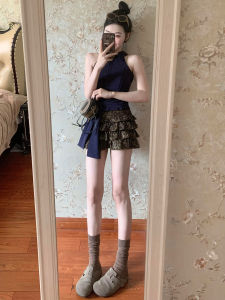 YIFANSHI | Slimming High-Waist Leopard Print A-Line Flared Short Skirt