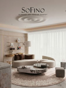 SoFINO | French Vintage Minimalist Pink Round Wool Carpet