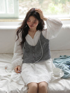 Knitted Vest Top Gray Summer