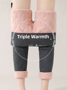 Miiow | Womens Thickened Fleece Lined Cotton Pants High Waist Long Trousers Inner Wear Base Layer Winter Thermal Underwear