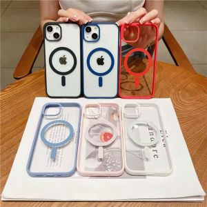 เคสโทรศัพท์แบบดูดซับแม่เหล็กระดับไฮเอนด์สำหรับ iPhone 15 14 13 pro Max 12 เปลือกป้องกันแบบเรียบง่ายสำหรับผู้หญิง