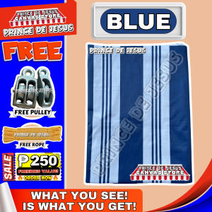 4ft x 6ft / 8ft x 24ft - With PULLEY & ROPE SET - STRIPES ROLL UP & DOWN - HIGH QUALITY - LONA TRAPAL WATERPROOF MAKAPAL