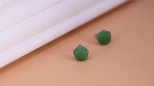 925 Sterling Silver Rose Hotan Jade Earring for Women Girl Ethnic Style Versatile Temperament Jewelry Gift Dropshipping