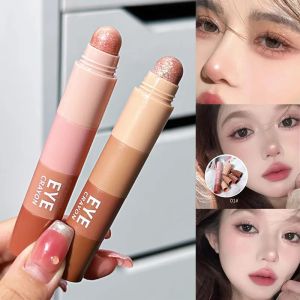 Nude Eyeshadow Pencil Set 4 Color In 1 Long Lasting Glitter Shimmer Eye Shadow Pen Kit Highlighter Stick Combo Eyes Makeup Tools