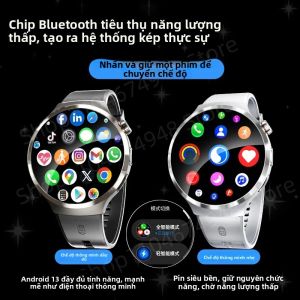 Đồng Hồ Thông Minh Full Netcom 4G/5G Màn Hình AMOLED 1.98 Inch 210 °   Camera Xoay Android 13 Hệ Thống Kép GPS Pin 1900mAh Thiết Bị Theo Dõi Sức Khỏe