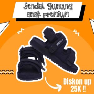 Sendal Gunung Anak Laki Laki Perempuan Model Keren Premium Terbaru | Mevla Kids - Davion Black