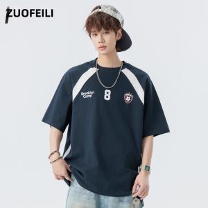 ZUOFEILI | American Print Short Sleeve T-shirt