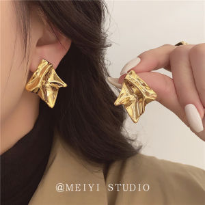 Exaggerated Geometric Square Metal Earrings Fashionable Elegant Face Slimming Large Atmosphere Trendy Hoop Earrings for Women