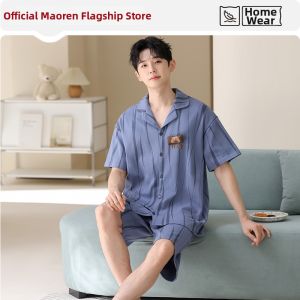 MiiOW | Cartoon Casual Mens Pajamas Shortsleeve and Shorts Set