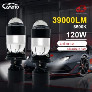 CAMOTO H4 LED Xi Nhan CANBUS Tự Động Đèn Pha Máy Chiếu Mini Ống Kính Bóng Đèn 39000LM Chuyển Đổi Bộ Hi/Lo 120W Cho Ô Tô 12V 24V LHD RHD
