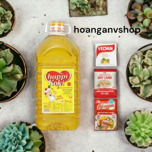 Dầu ăn Happi Koki 5lit - Tặng 1gói Bột Ngọt 100gr 1gói Bột Canh 190gr 1gói Hạt Nêm 55gr