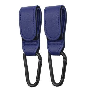 Wholesale 2pcs PU Leather Hook for Baby Stroller Pram Rotate 360 Degree Rotatable Cart Organizer Pram Hook Stroller Accessories