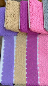 ลูกไม้ ลูกไม้ปัก ลูกไม้แต่งเสื้อ ลายดอก ขนาด 3 นิ้ว หน่วยขายเป็นเมตร